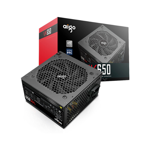 Nguồn máy tính AIGO VK650 - 650W (80 Plus/ Active PFC/ Single Rail)