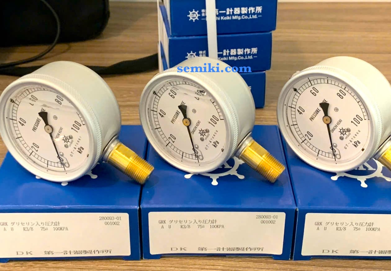 Ảnh minh họa DAIICHI KEIKI GRK-A đồng hồ đo áp suất 100KPA kèm Glycerin chống rung 1