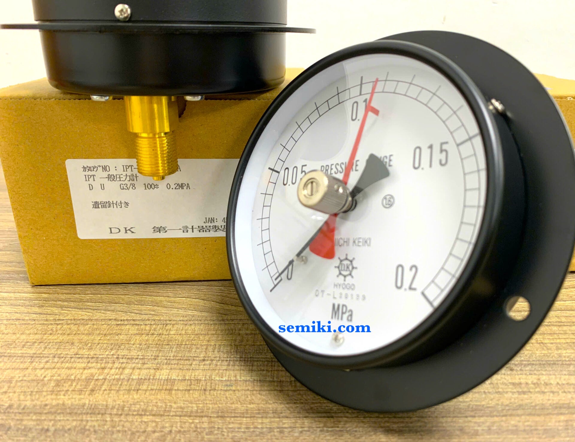 DAIICHI Keiki pressure gauge IPT DU series (with maximum red pointer) Mpa