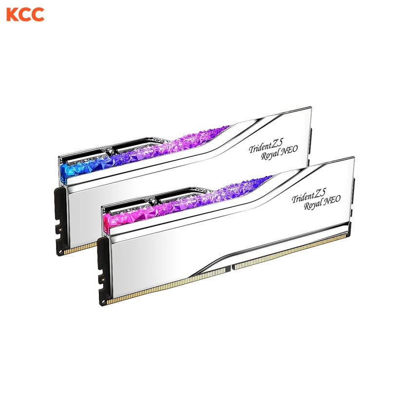 Ảnh minh họa Ram Desktop Gskill Trident Z5 Royal Neo 64GB (32GBx2) CL36 DDR5 6000Mhz Silver (F5-6000J2836G32GX2-TR5NS) 3