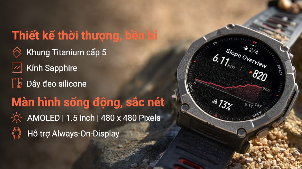 Ảnh minh họa Amazfit T-Rex Ultra 2 51mm dây silicone 1