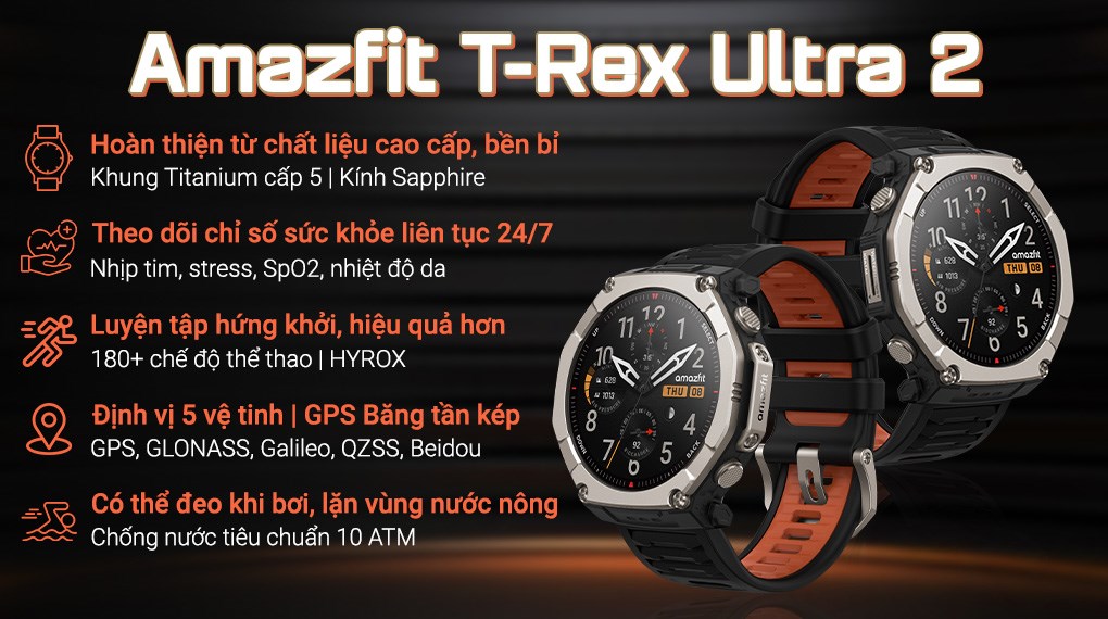 Amazfit T-Rex Ultra 2 51mm dây silicone