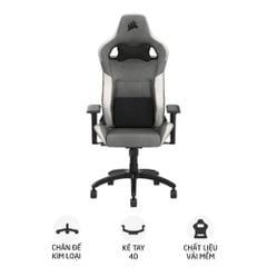  Ghế gaming CORSAIR T3 RUSH | Xám trắng, 120kg, Chân xoay, Lưng vải 