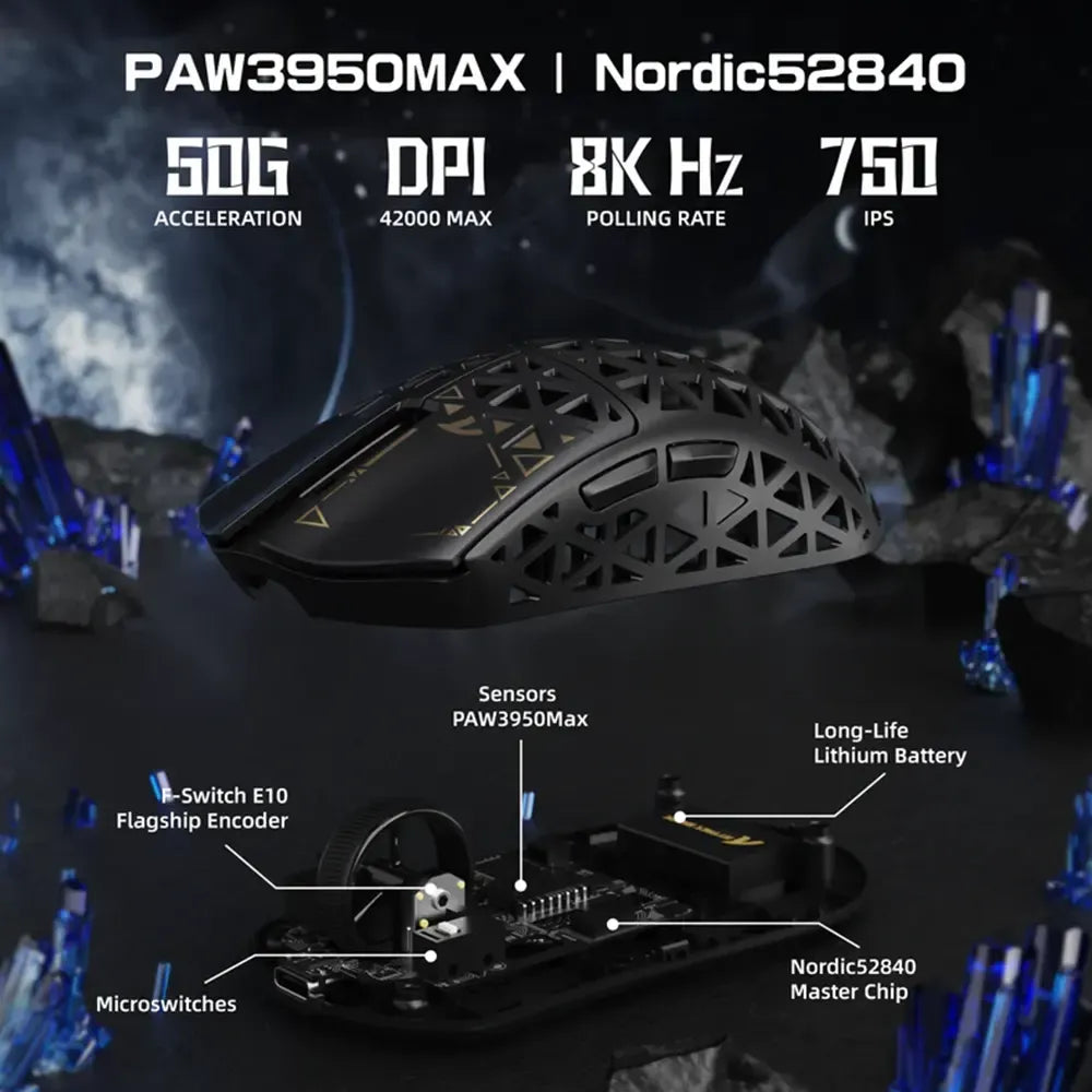 Ảnh minh họa Chuột gaming không dây Attack Shark R5 Ultra Carbon Fiber 8K PAW3950MAX - Đen 3