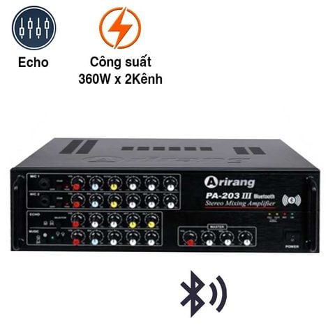 Amply Arirang PA 203III Bluetooth 360W/ 2Kênh