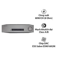 Amply Cambridge Audio CXA 81, 2 Kênh, 80W/CH, Bluetooth, Optical, USB 
