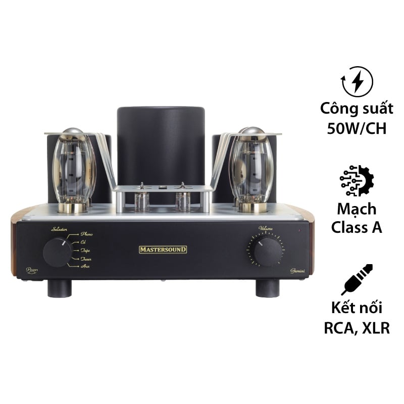 Amply đèn Mastersound Gemini, 2 Kênh, 50W/CH