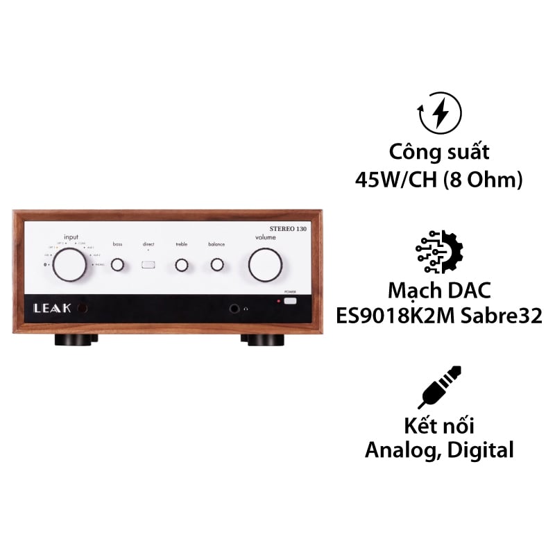 Ảnh minh họa Amply Leak Stereo 130, 2 Kênh, 45W/CH (8 Ohm) 1