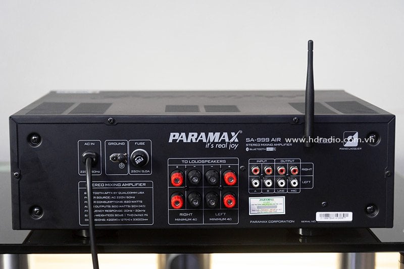 Ảnh minh họa Amply Paramax SA 999 AIR New, (500W/2 Kênh, Bluetooth, 12Kg) 1