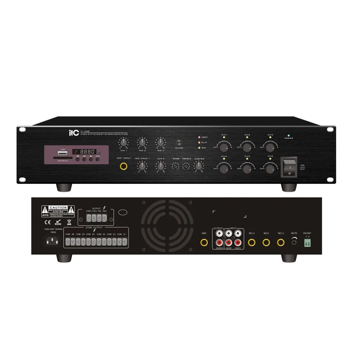 Ảnh minh họa Amply phân vùng ITC TI-120Z (6 vùng) 1