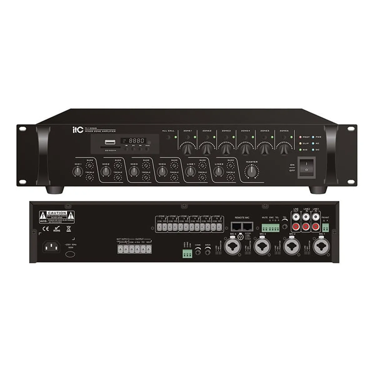 Ảnh minh họa Amply phân vùng ITC TI-5006S (6 vùng) 1