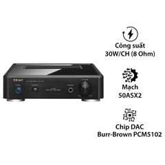  Amply TEAC A-H01E, 2 Kênh, Công Suất Cực Đại 30W/CH (8 Ohm) 