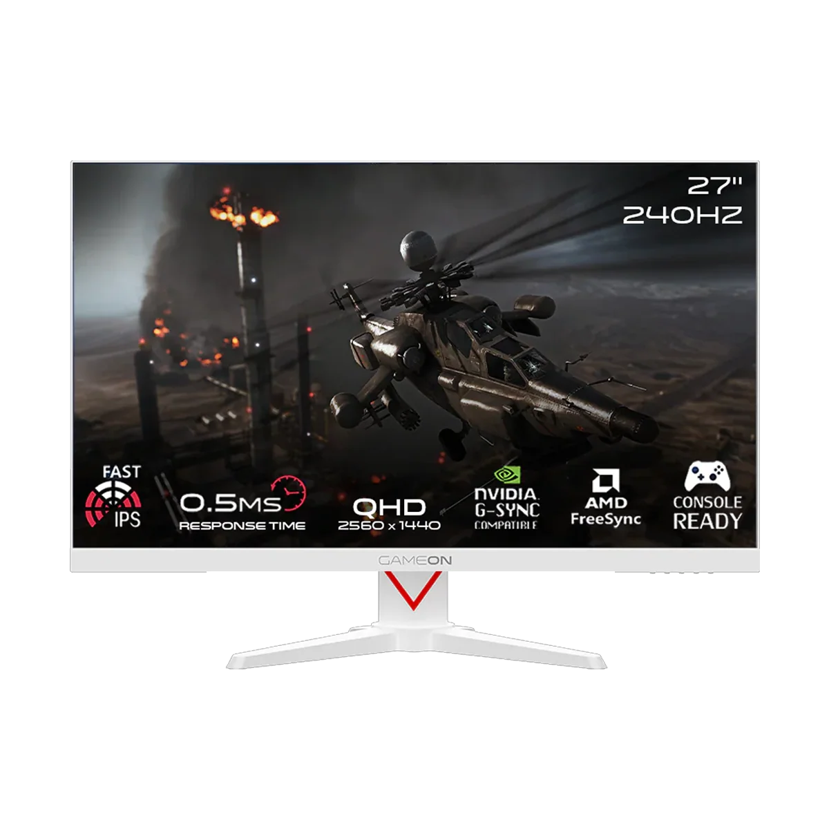 Màn hình chơi game QHD 27" GAMEON GOAD27QHD240IPS Dominator Series - Trắng