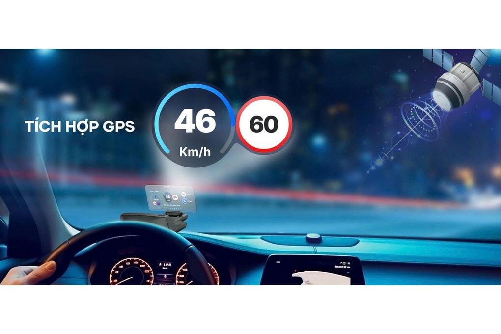 Ảnh minh họa Màn Hình HUD Xe Hơi LCD TFT 4.58 inch Hiển Thị Tốc Độ GPS Vietmap H50 1