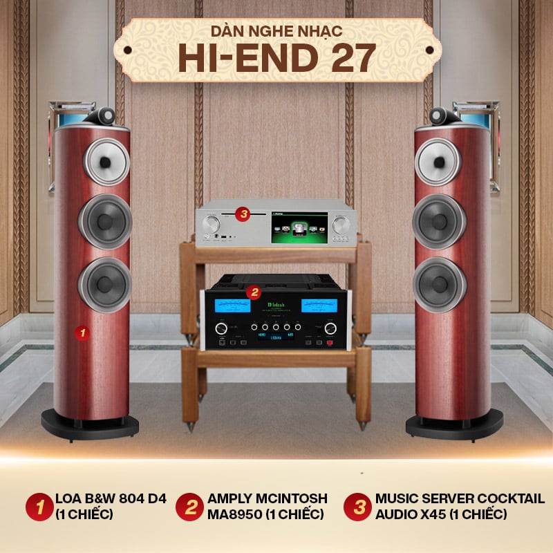 Ảnh minh họa Dàn nghe nhạc Hi-End 27 (B&W 804 D4 + McIntosh MA8950 + Cocktail Audio X45) 2