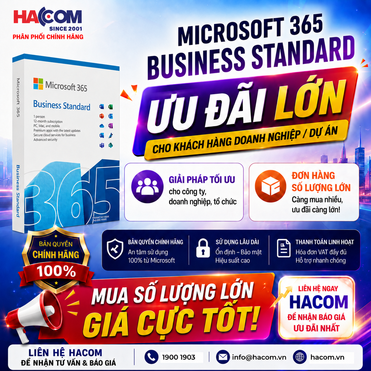 Ảnh minh họa Phần Mềm Microsoft 365 Business Standard (No Teams) + Microsoft 365 Copilot Business (1 người dùng / 12 tháng) 1