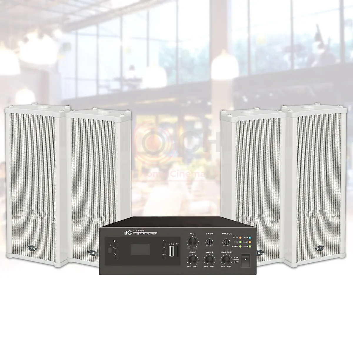 Ảnh minh họa Hệ thống âm thanh nhạc nền quán cafe, nhà hàng ngoài trời 04 (ITC T-902B, ITC T-B120E) 1