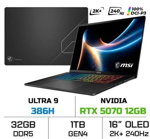 Laptop MSI Stealth 16 AI+ B3WGX-051VN