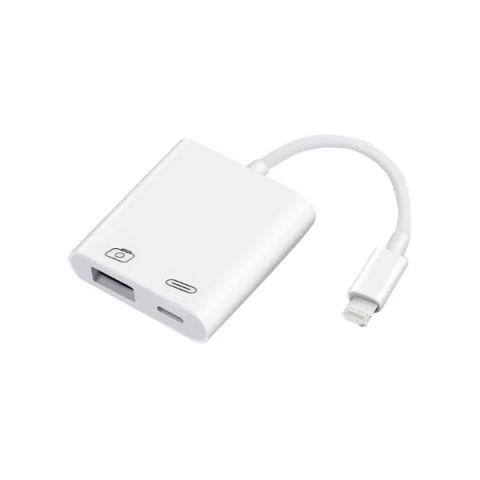 Cáp OTG USB Lightning to USB 3.0 kèm lỗ sạc pin Hàng chính hãng