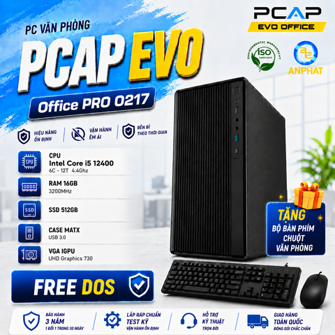 PC Văn Phòng PCAP EVO Office PRO O217 / Intel Core i5 12400 / RAM 16GB