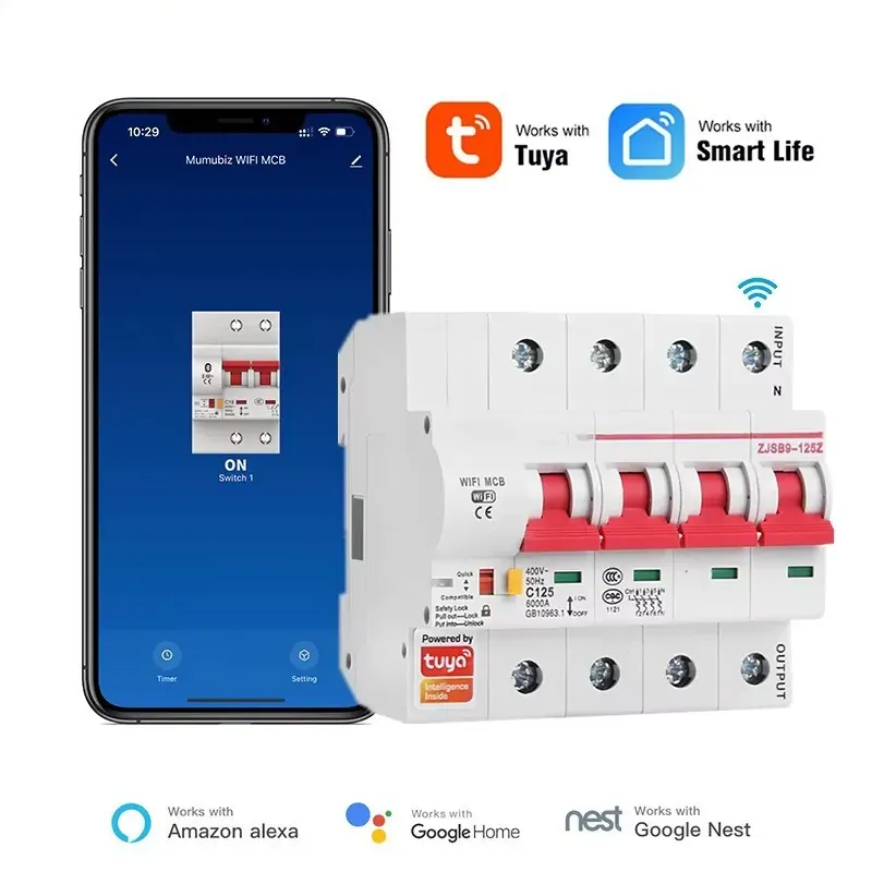 Aptomat Tuya Smart Life Wifi 4P (từ 16A đến 125A)