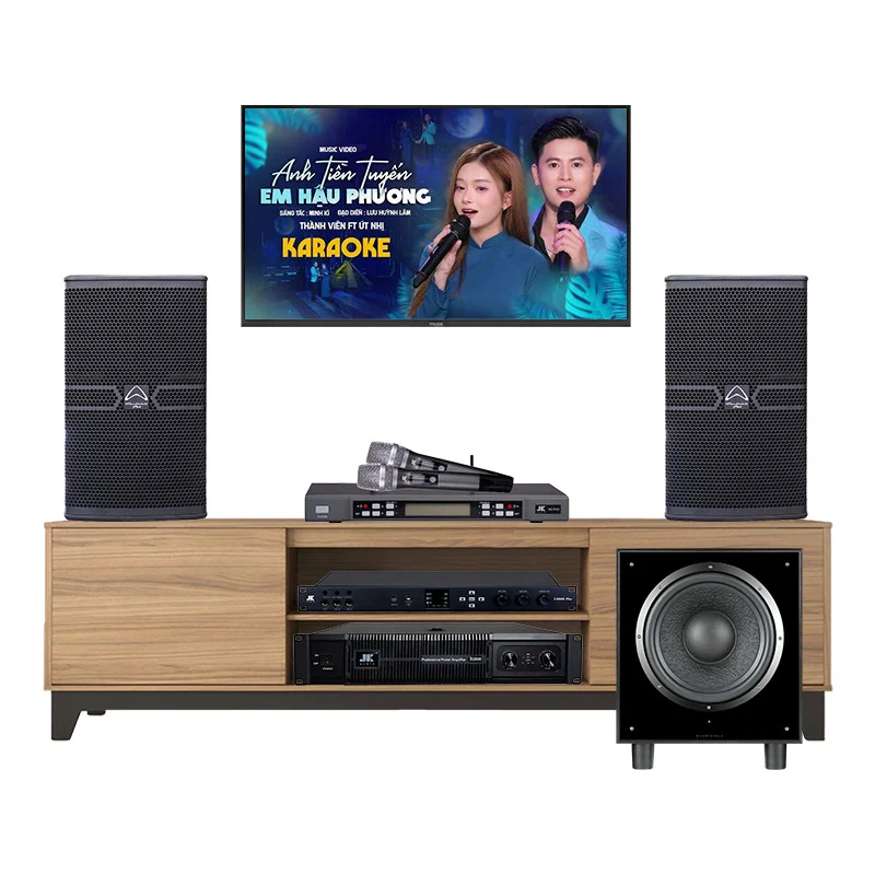 Dàn karaoke gia đình HDR138 (Wharfedale Anglo E12, JKAudio X6000 Plus, D2800, B5 Pro, sub Wharfedale SW12)