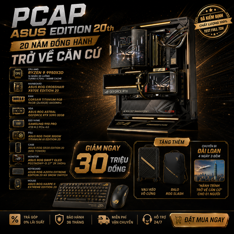 PCAP ASUS ROG 20th Anniversary RTX 5090 32GB / Ryzen 9950x3D / Ram