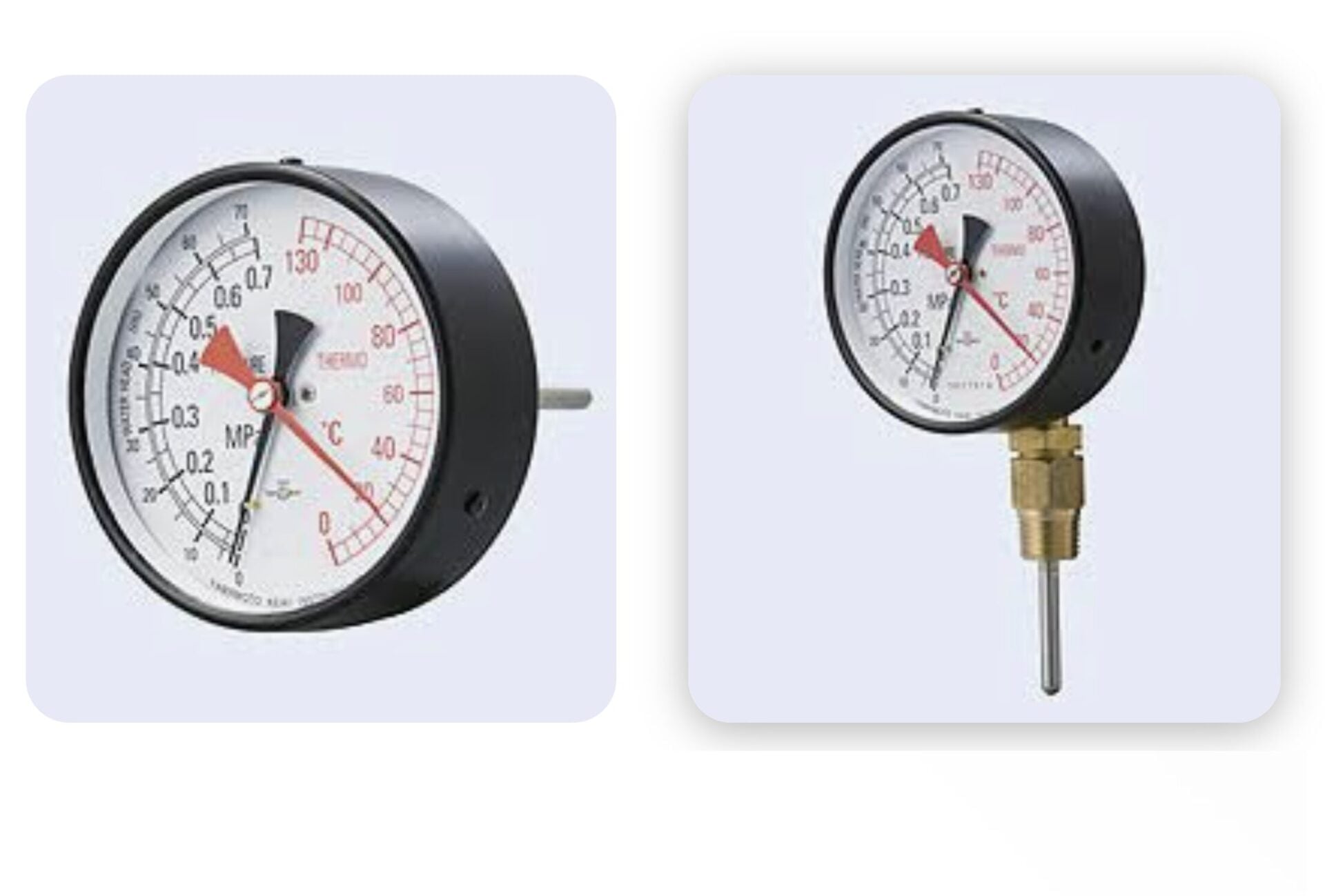 Ảnh minh họa YAMAMOTO KEIKI Combination boiler gauge nhiệt kế lưỡng kim đo nhiệt độ và áp suất nồi hơi 1