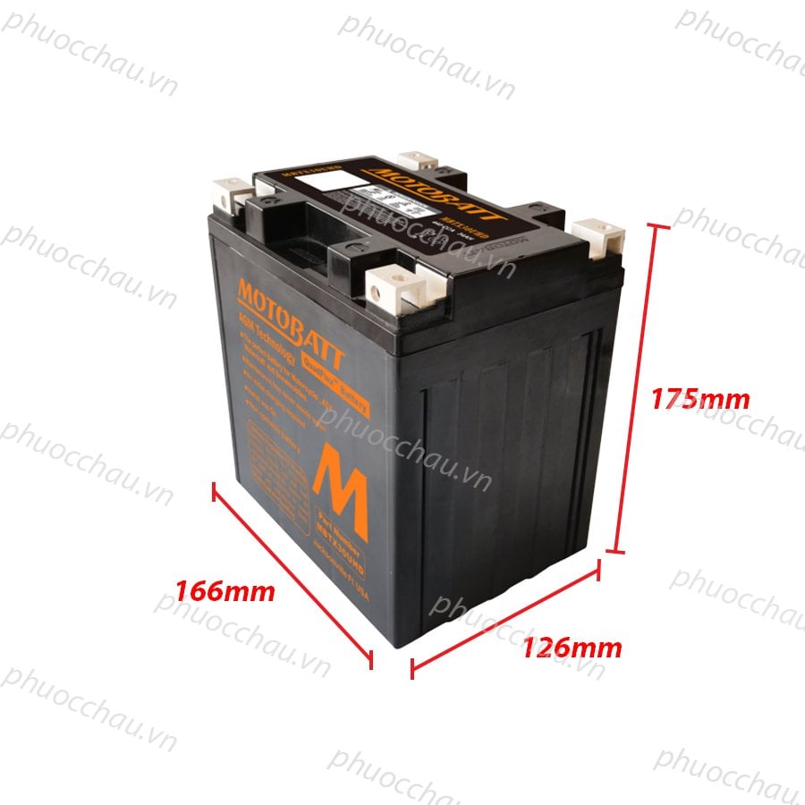 Ảnh minh họa Ắc quy xe moto phân khối lớn MOTOBATT MBTX30UHD12V - 36AH, thương hiệu của Mỹ, dùng cho xe HARLEY-DAVIDSON 2