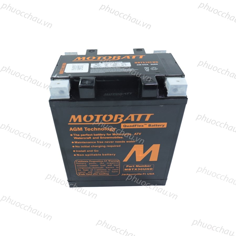 Ảnh minh họa Ắc quy xe moto phân khối lớn MOTOBATT MBTX30UHD12V - 36AH, thương hiệu của Mỹ, dùng cho xe HARLEY-DAVIDSON 3