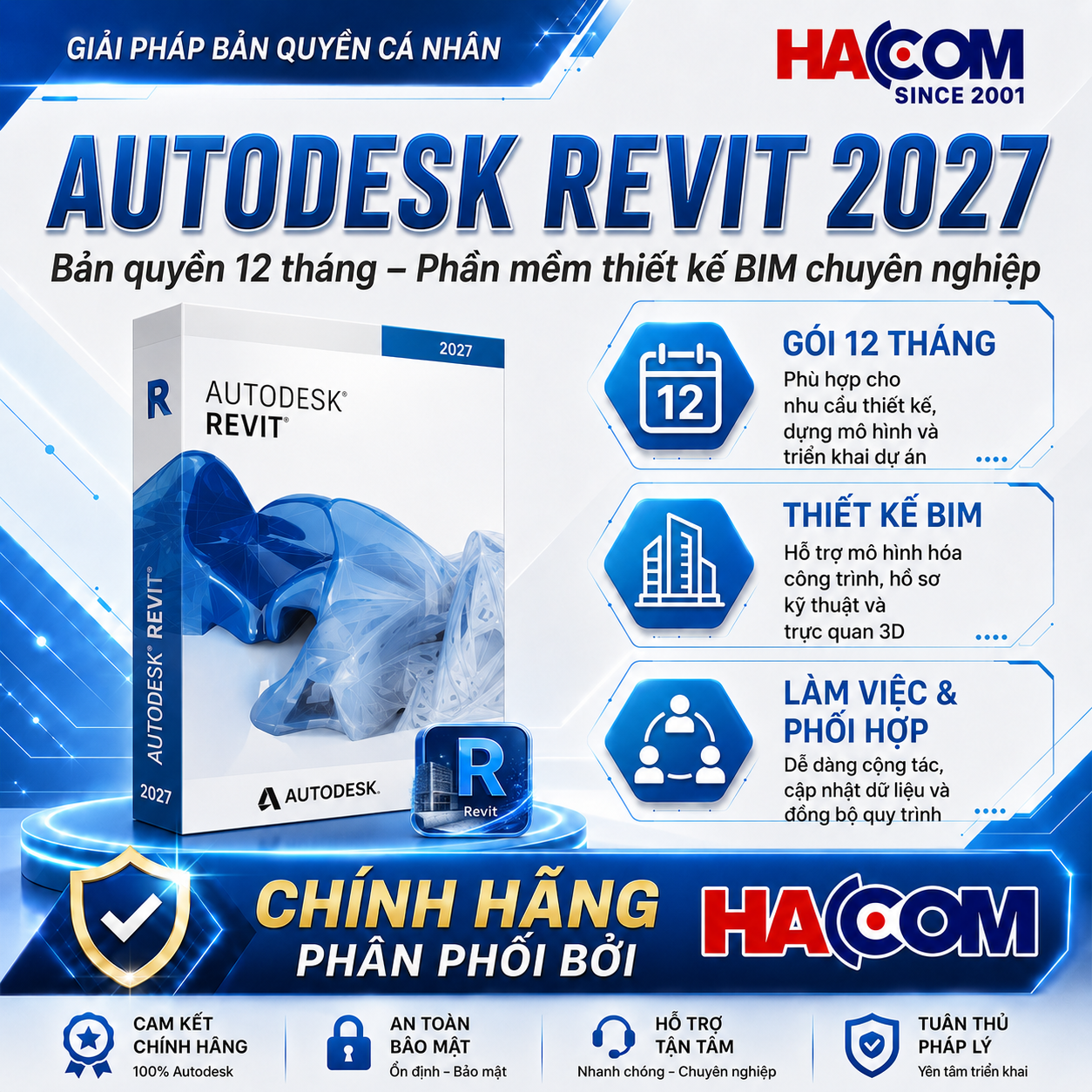 Phần Mềm Autodesk Revit 2027 Commercial 829S1-WW3740-L562 (1 người dùng / 12 tháng)