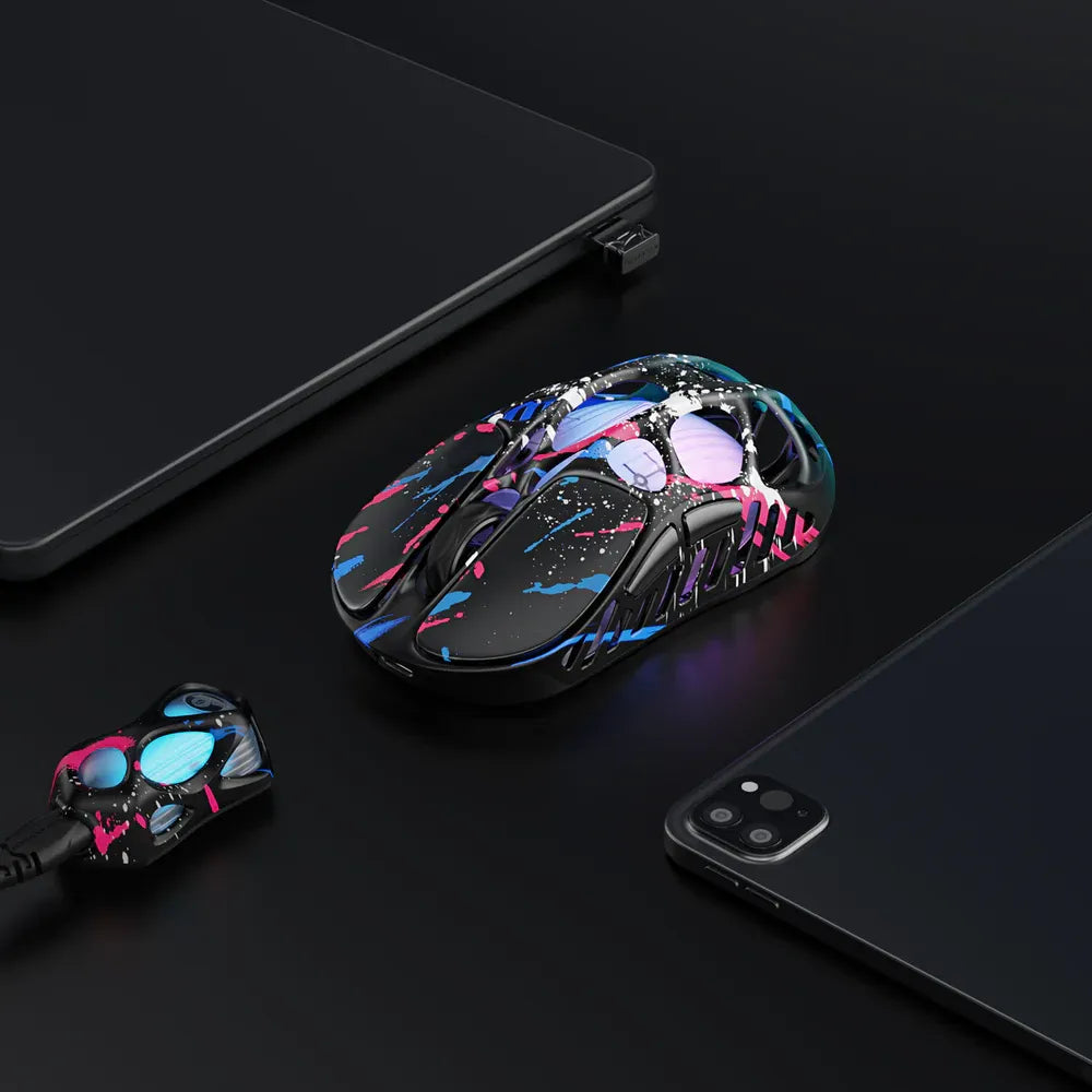 Ảnh minh họa Chuột Gaming Không Dây GravaStar Mercury X Pro kèm Dongle 8K Phiên Bản Đặc Biệt Neon Graffiti 3