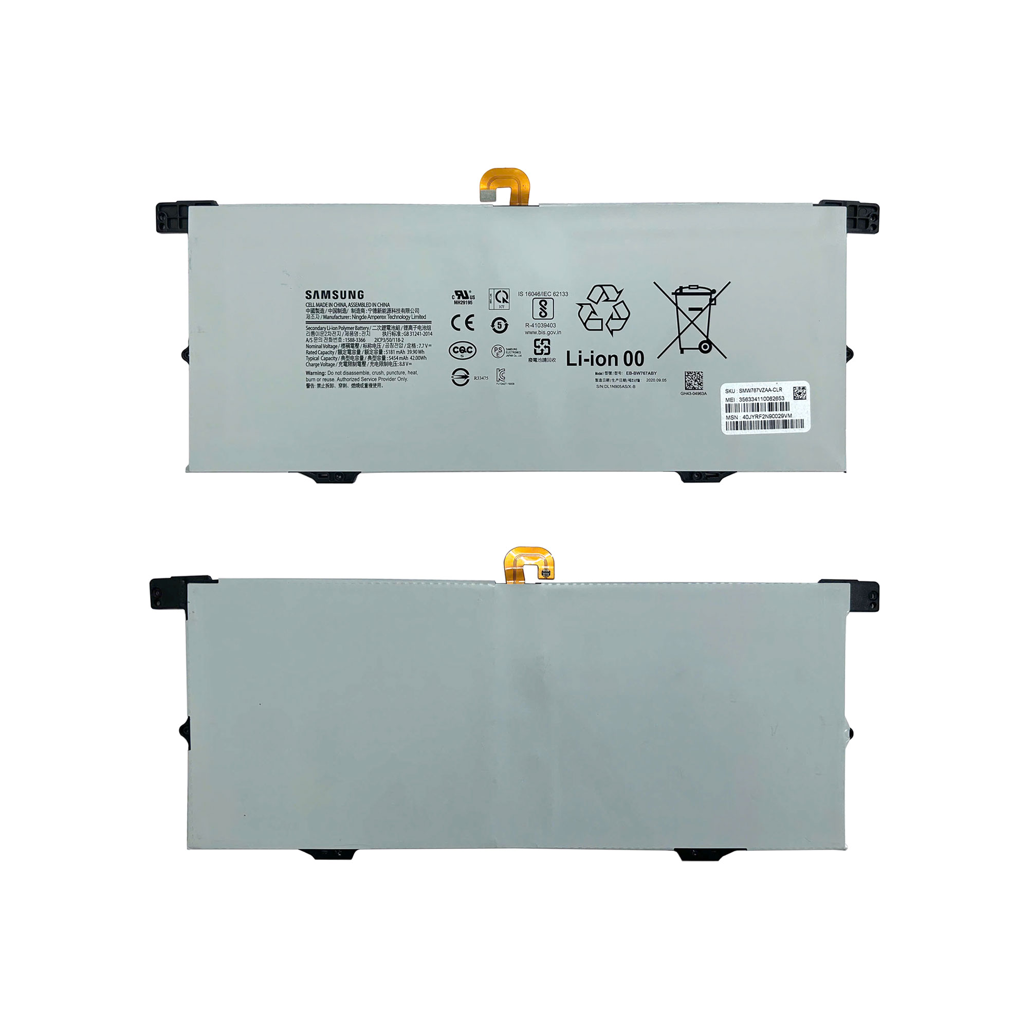 Ảnh minh họa Pin Galaxy Book S NP767XMC Type B EB-BW767ABY 7.7V 42Wh 5454mAh 2 Cells (ORG +) 2