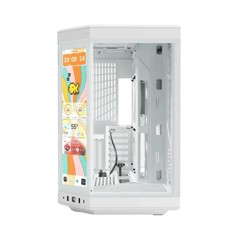 Ảnh minh họa HYTE Y70 Touch Infinite Vỏ máy ATX hai khoang tích hợp màn hình cảm ứng IPS 14.5-Inch - Snow White 2