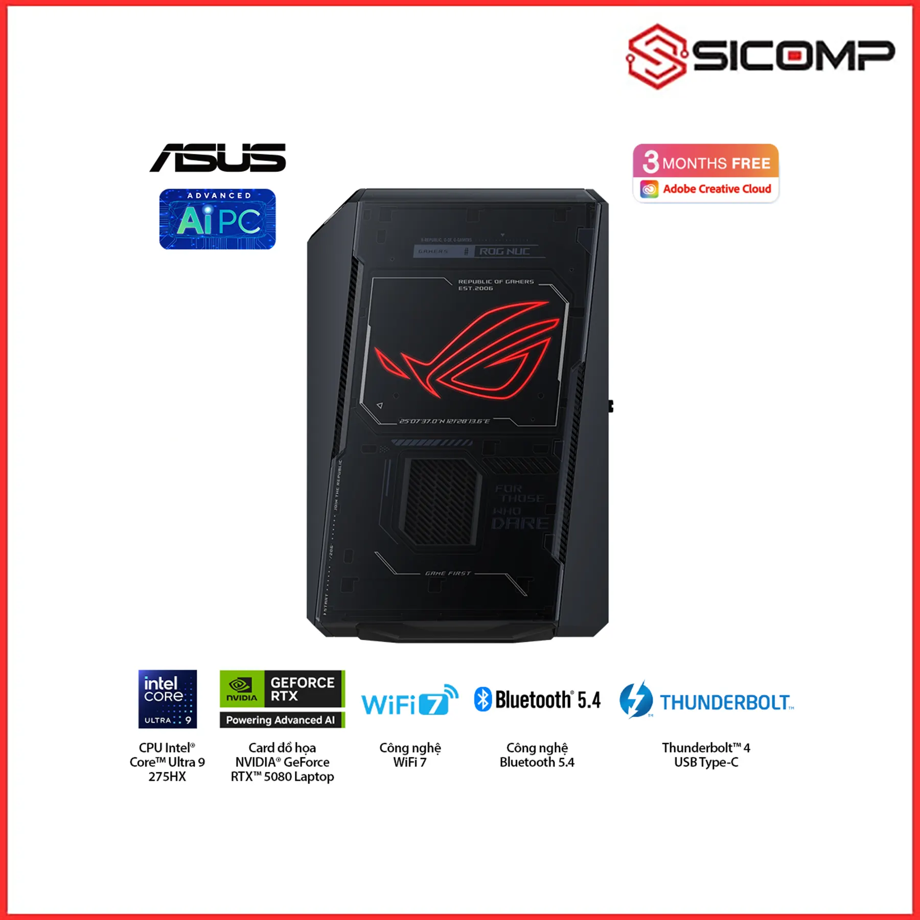 Ảnh minh họa MÁY TÍNH MINI PC ROG NUC RNUC15JNK ( ULTRA 9 275HX | RTX 5080 | 32GB | WIFI 7 ) 1