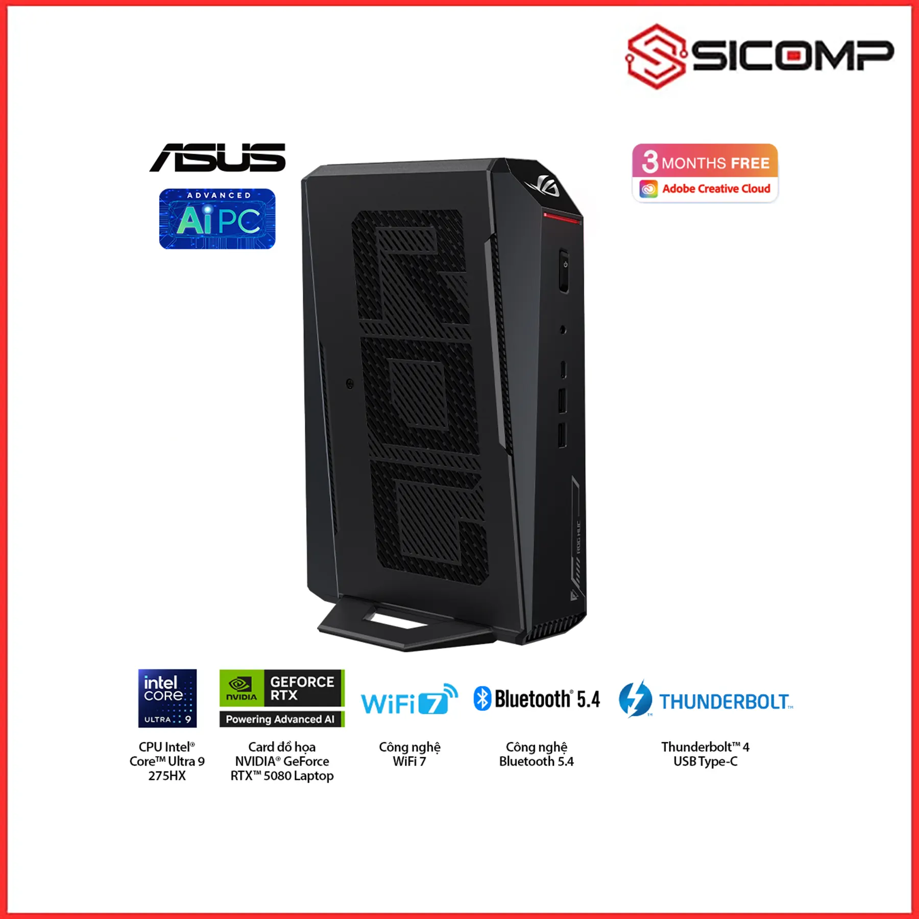 Ảnh minh họa MÁY TÍNH MINI PC ROG NUC RNUC15JNK ( ULTRA 9 275HX | RTX 5080 | 32GB | WIFI 7 ) 3