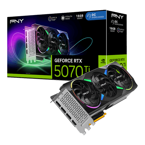 PNY GeForce RTX 5070 Ti 16GB ARGB Overclocked Triple Fan