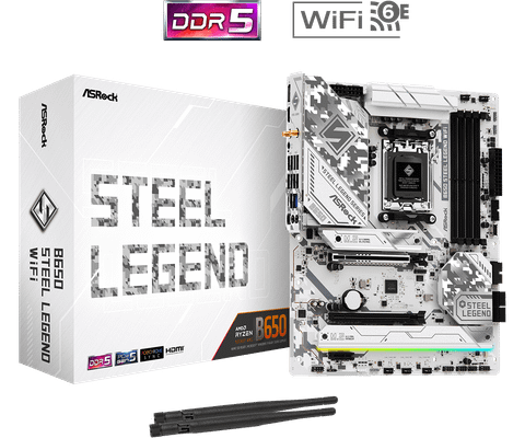 Mainboard ASRock B650 Steel Legend WiFi – AM5, DDR5, WiFi 6E