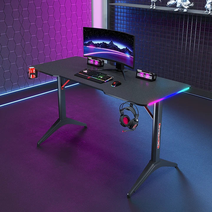 Ảnh minh họa GADGETON D2208 – Bàn gaming đèn RGB chuyển động hình chữ Y (Kích thước: 120*60*74cm) - Đen 3