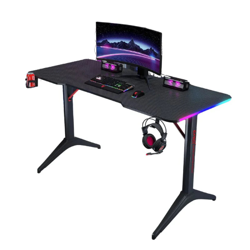 Ảnh minh họa Bàn Gaming Gamax D2208B RGB Carbon Fiber kèm Bàn di chuột - Đen 1