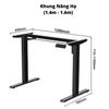 Bàn nâng hạ Manson SmartDesk 1m6 | Khung đen, Mặt đen