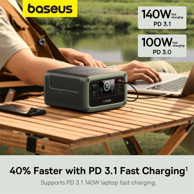 Ảnh minh họa Baseus ioTa Series Portable Power Station 450W (DE/EU 220V) Cold Green 2