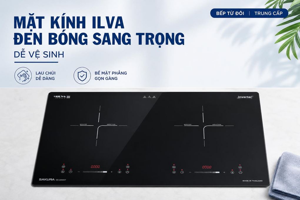 Ảnh minh họa Bếp điện từ đôi Sakura DS-2200BT 4000W 2