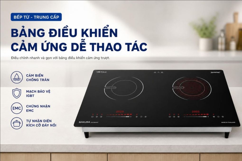 Ảnh minh họa Bếp điện từ hồng ngoại Sakura DS-3530BT 4400W 2