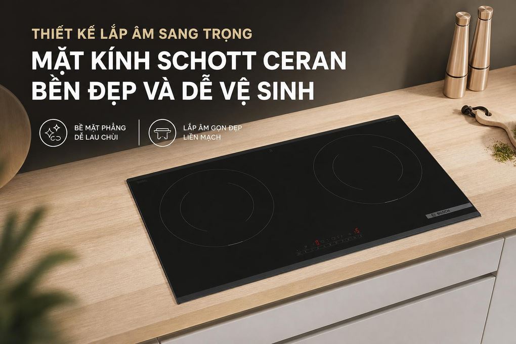 Ảnh minh họa Bếp từ đôi âm Bosch PPI8256XVN 3500W 3