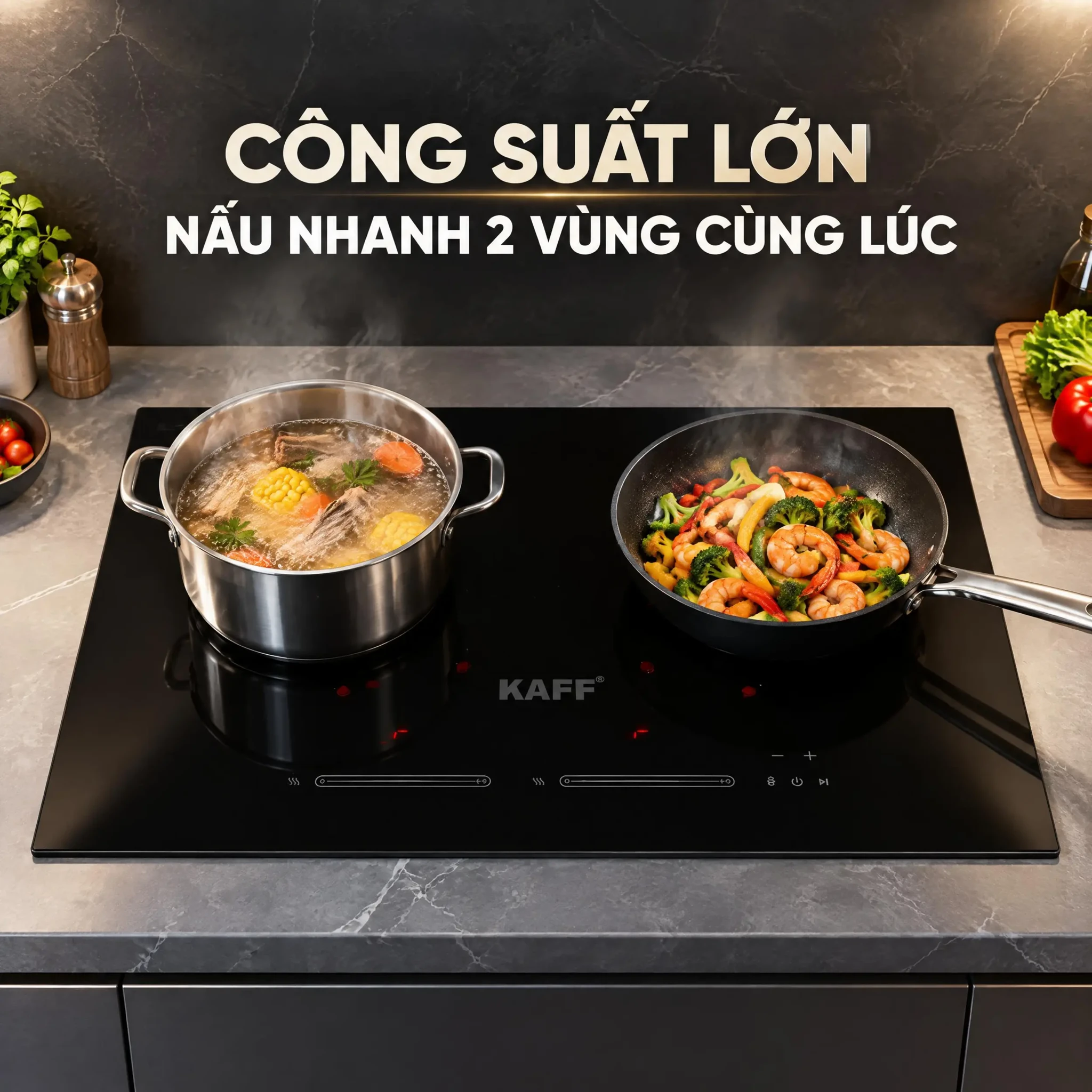 Ảnh minh họa Bếp từ đôi âm KAFF KF-VS9885II 4600W 1
