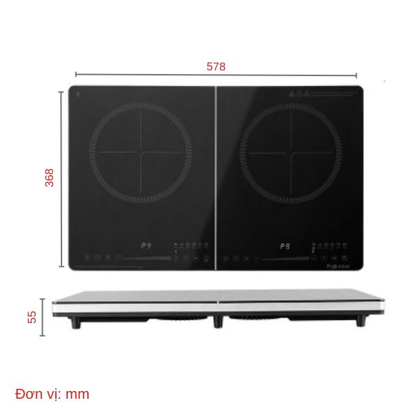 Ảnh minh họa Bếp từ đôi Fujihome IC2123 1