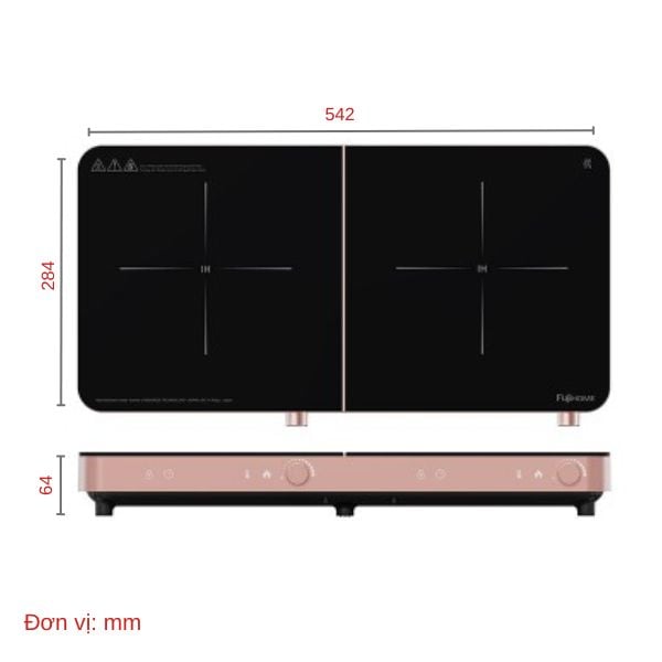 Ảnh minh họa Bếp từ đôi Fujihome IC2602P 1