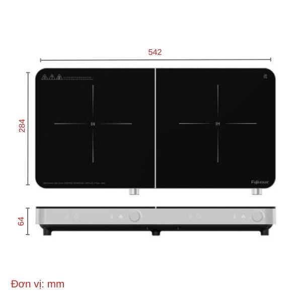 Ảnh minh họa Bếp từ đôi Fujihome IC2602S 1