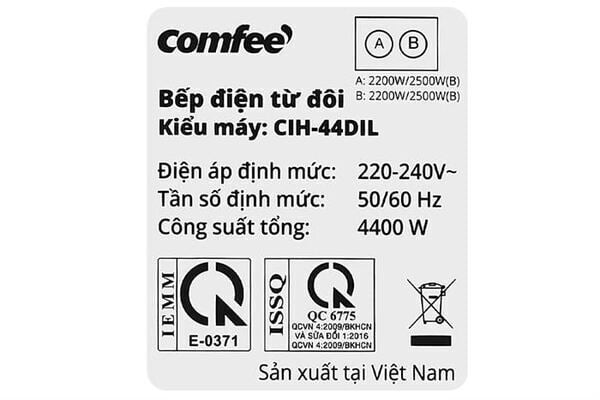 Ảnh minh họa Bếp từ đôi lắp âm Comfee CIH-44DIL 1